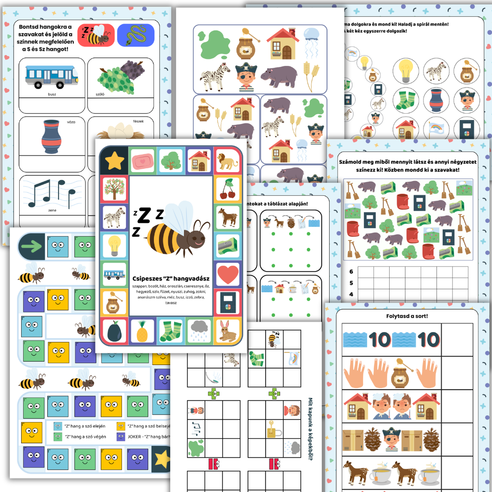 Logopédiai játékcsomag - Z hang (PDF)